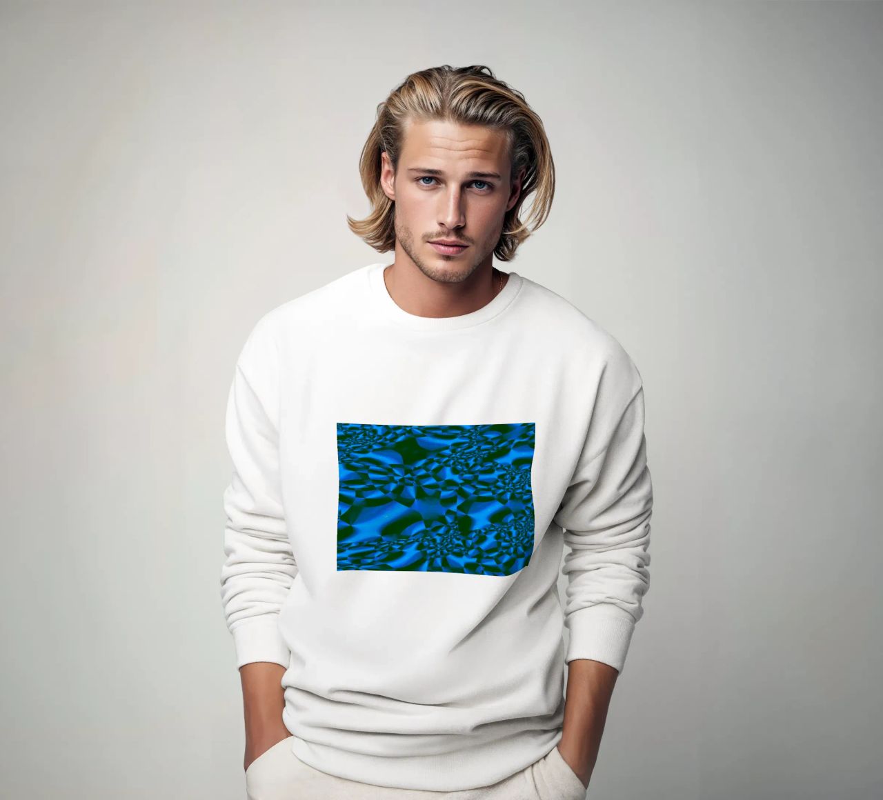 Motivo geometrico astratto 3D in blu e nero felpa da Something for you