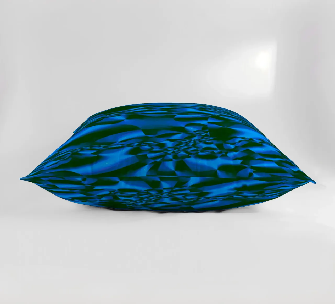 Abstract 3D geometric pattern in blue and black decorative cushion by Something for you