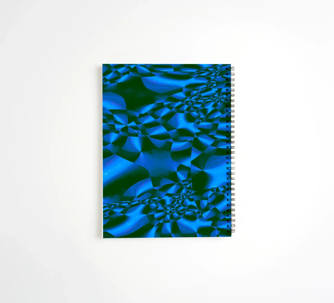 Abstract 3D geometric pattern in blue and black spiral notebook by Something for you