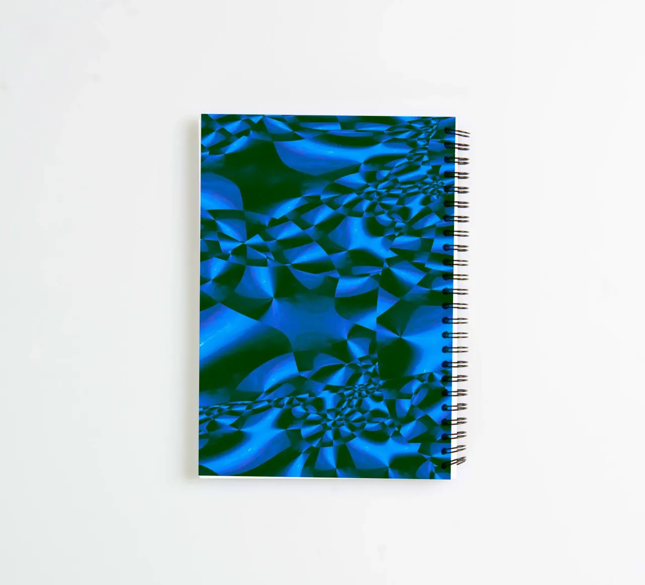 Abstract 3D geometric pattern in blue and black spiral notebook by Something for you