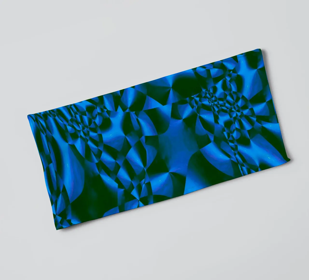 Abstract 3D geometric pattern in blue and black towel by Something for you