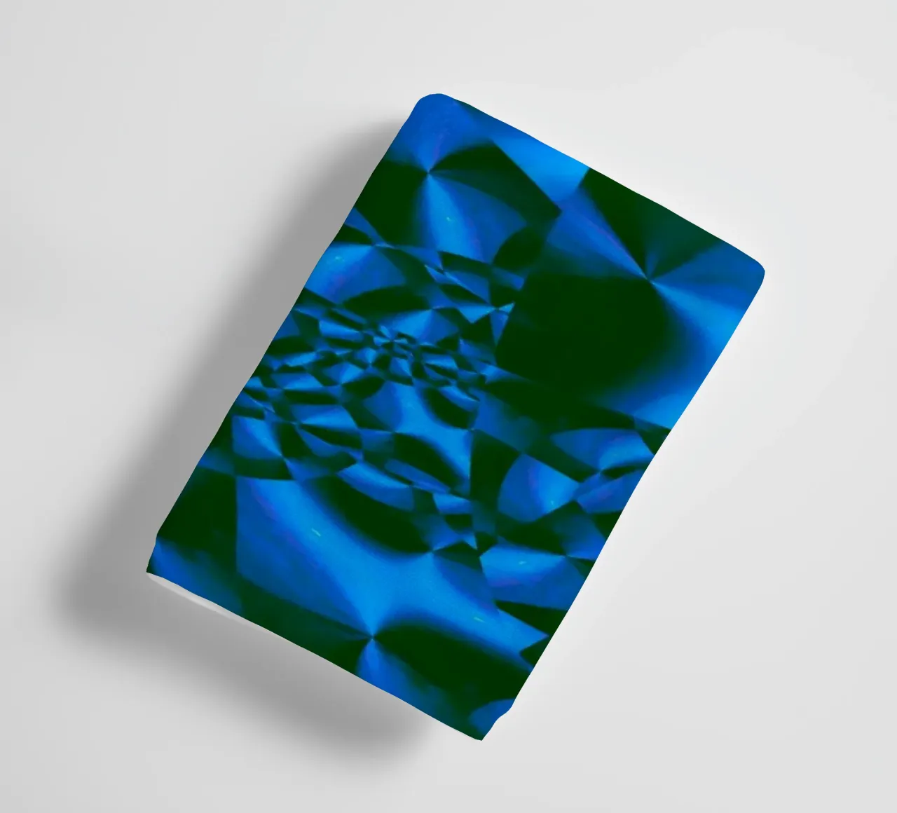 Abstract 3D geometric pattern in blue and black towel by Something for you