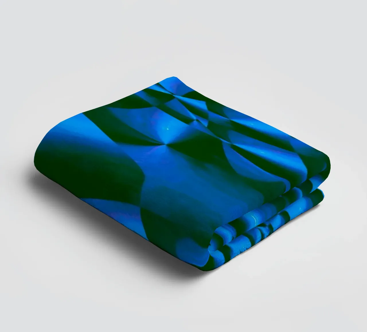 Abstract 3D geometric pattern in blue and black towel by Something for you