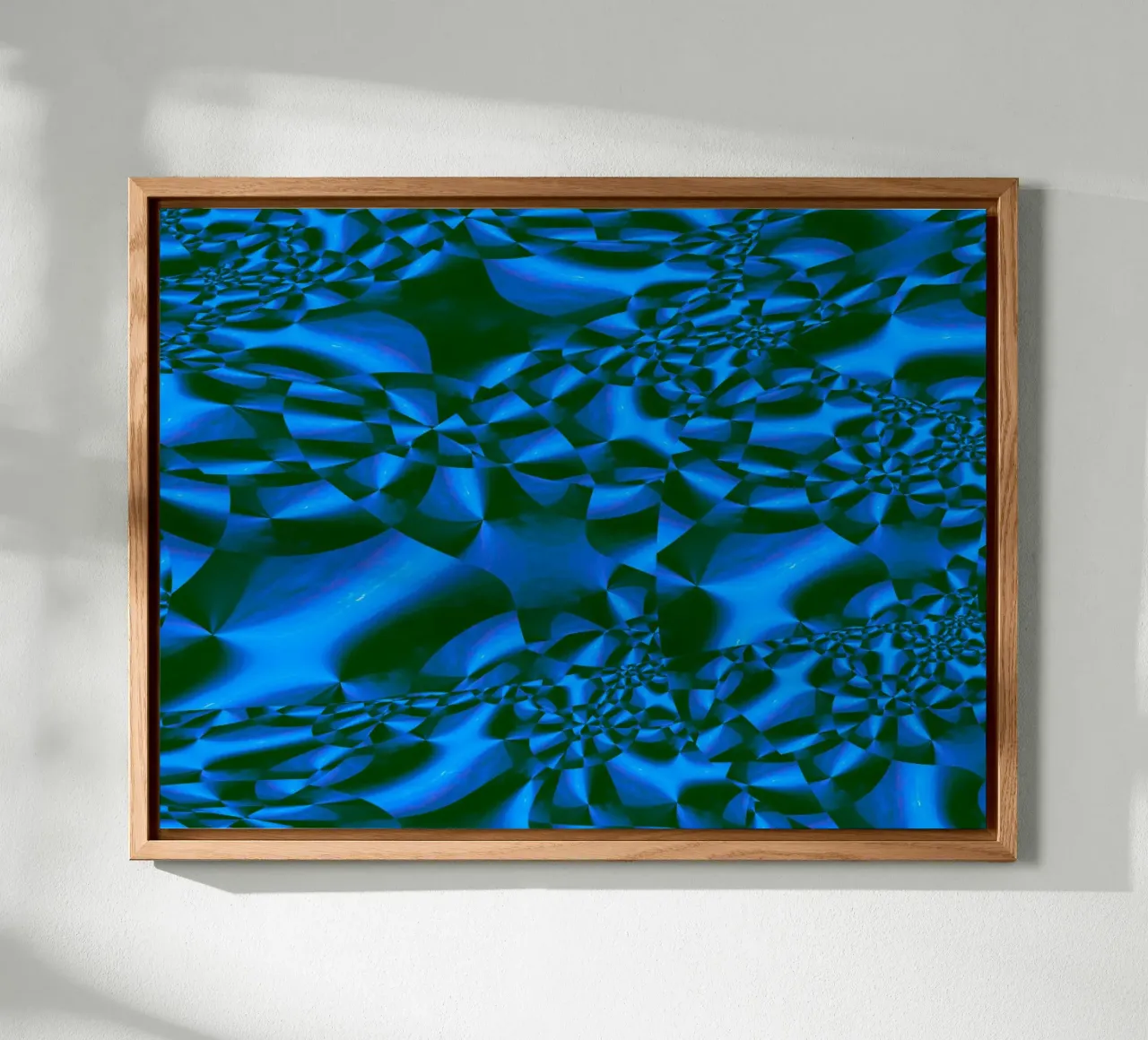 Abstract 3D geometric pattern in blue and black alu-dibond by Something for you