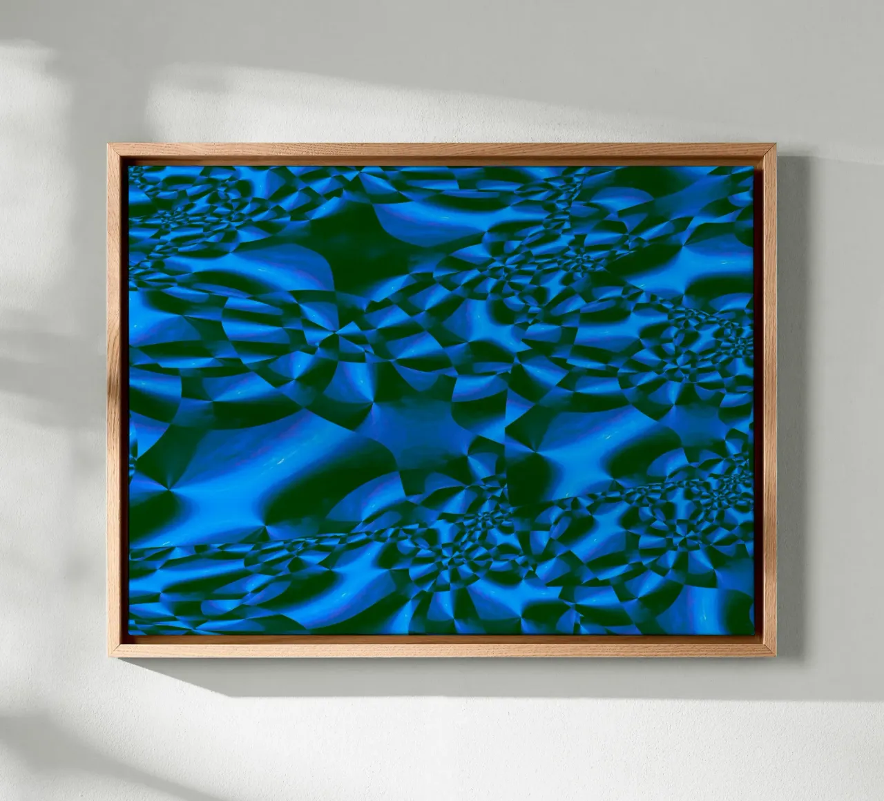 Motivo geometrico astratto 3D in blu e nero tela da Something for you