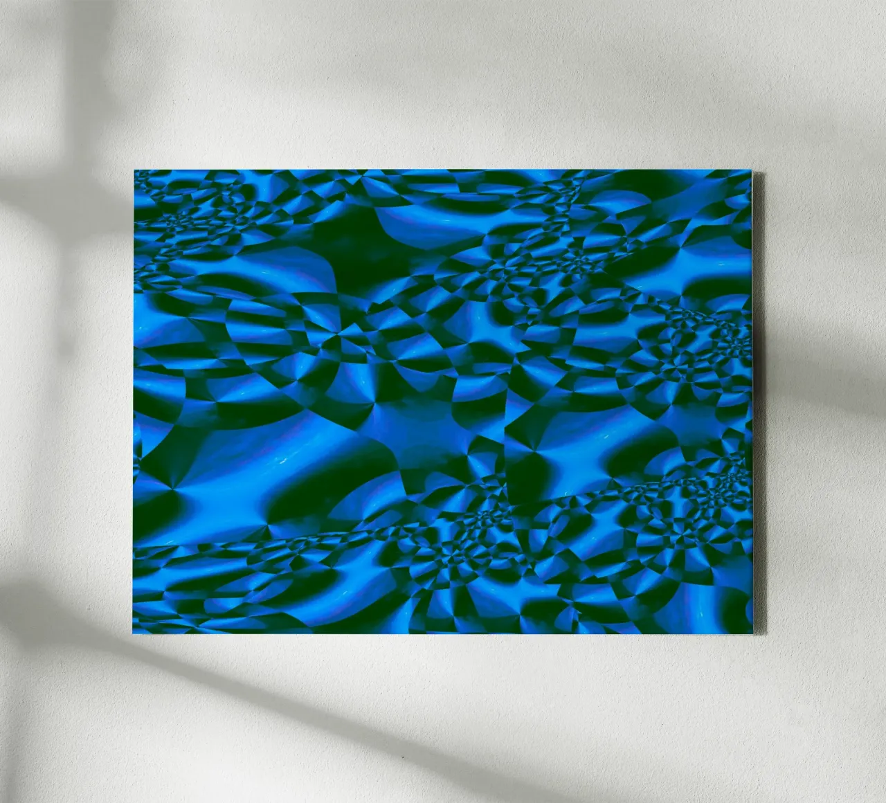 Motivo geometrico astratto 3D in blu e nero tela da Something for you