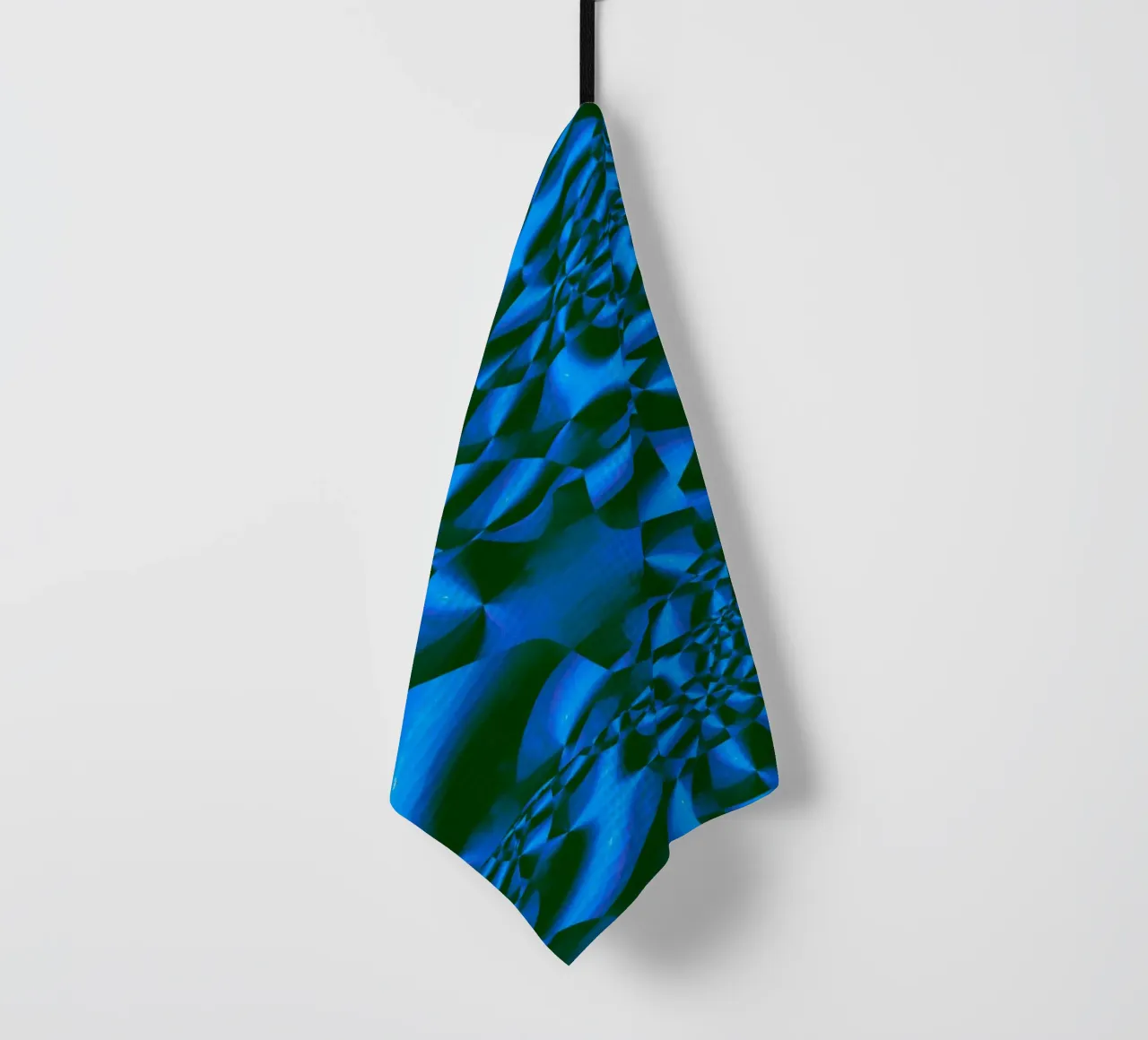 Motif géométrique abstrait 3D en bleu et noir torchon de Something for you
