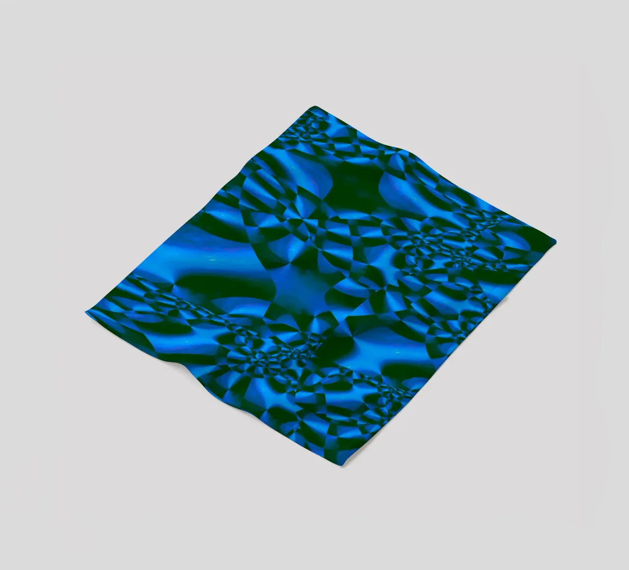Abstract 3D geometric pattern in blue and black fleece blanket by Something for you