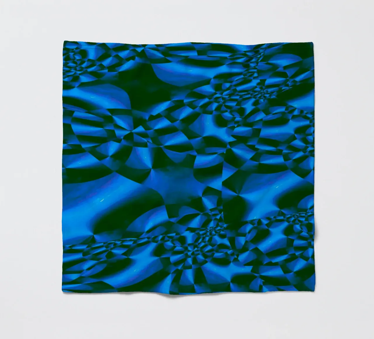 Abstract 3D geometric pattern in blue and black fleece blanket by Something for you