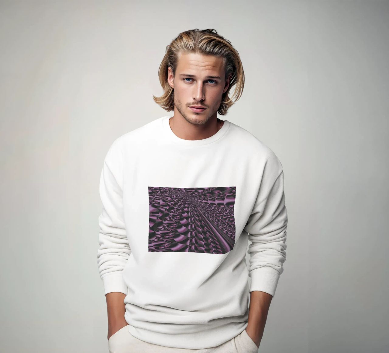 Abstract dynamic 3D pattern sweatshirt by Something for you