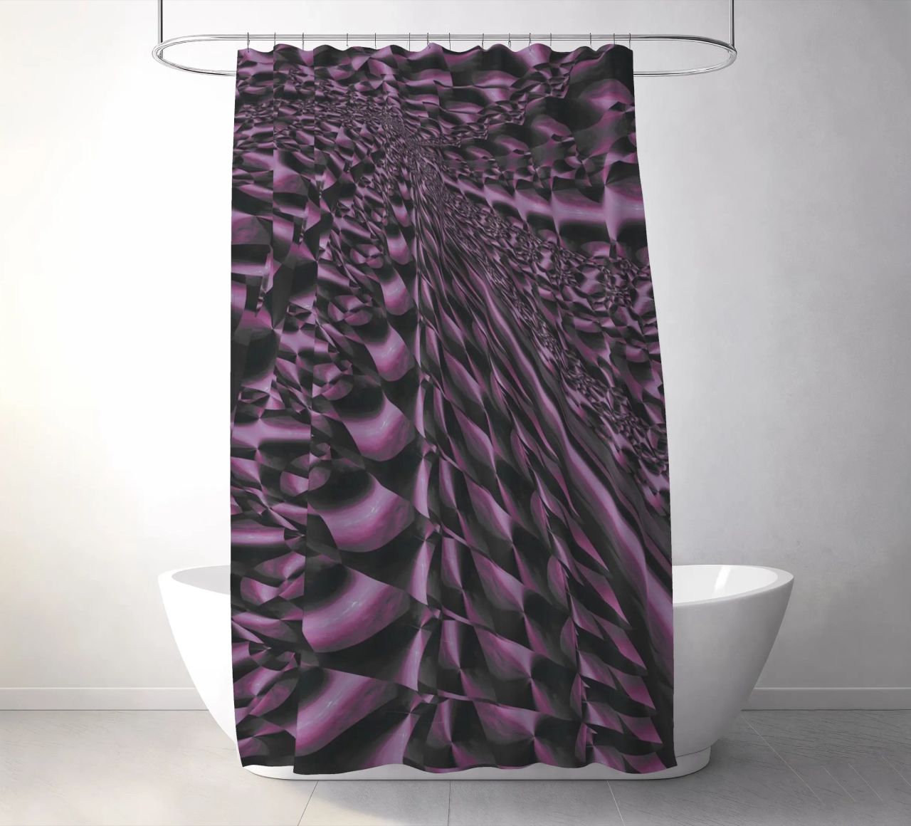 Abstract dynamic 3D pattern shower curtain by Something for you