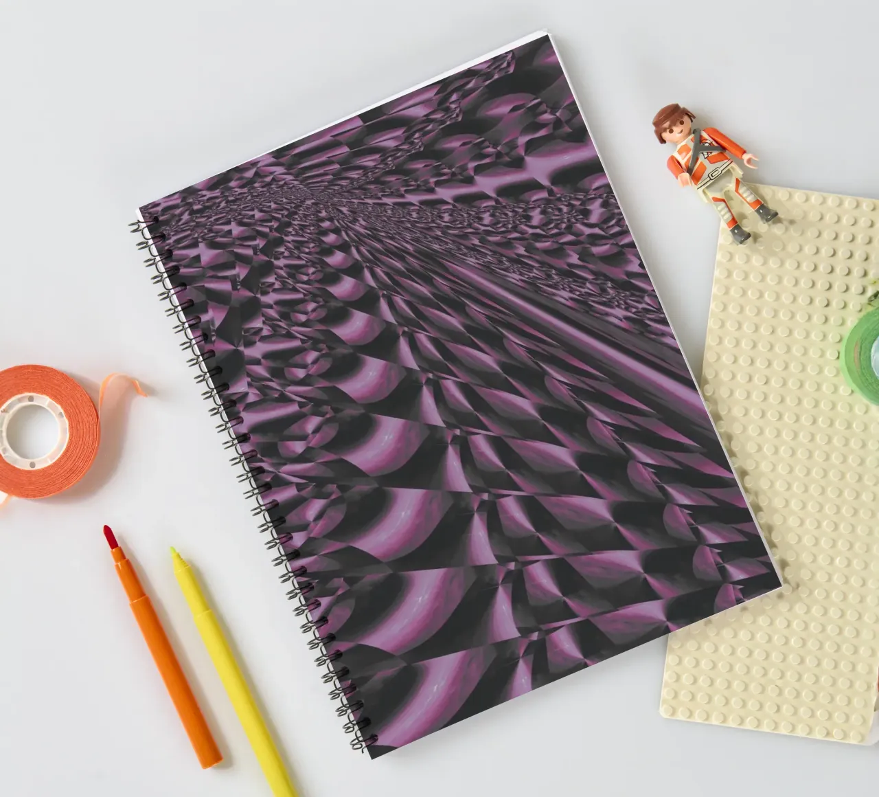 Abstraktes dynamisches 3D Muster Ringbuch von Something for you