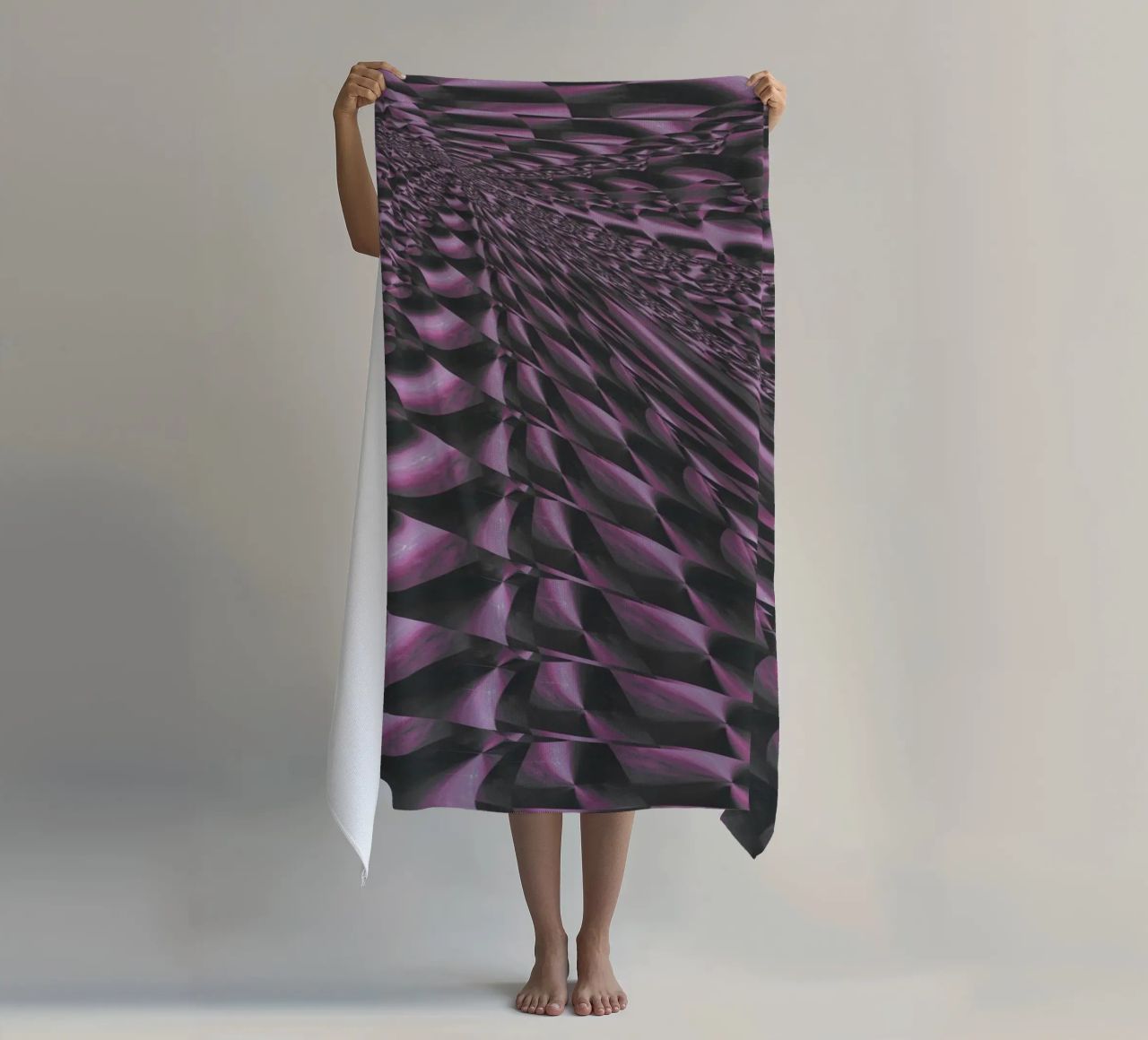 Abstract dynamic 3D pattern beach towel by Something for you