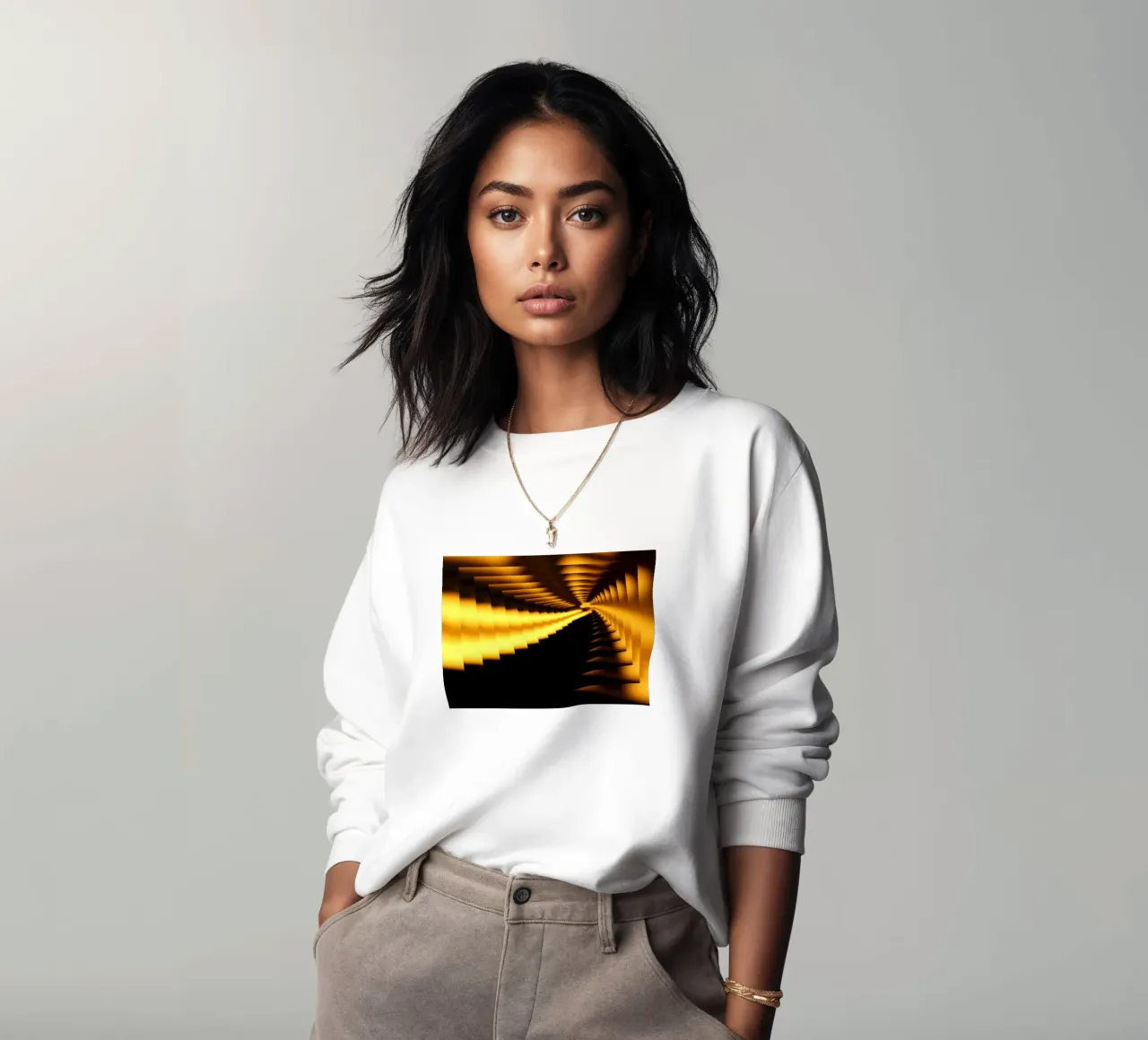 Motif dynamique abstrait en jaune et noir sweat de Something for you