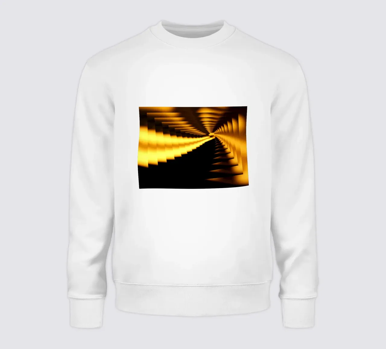 Abstract dynamic pattern in yellow and black sweatshirt by Something for you