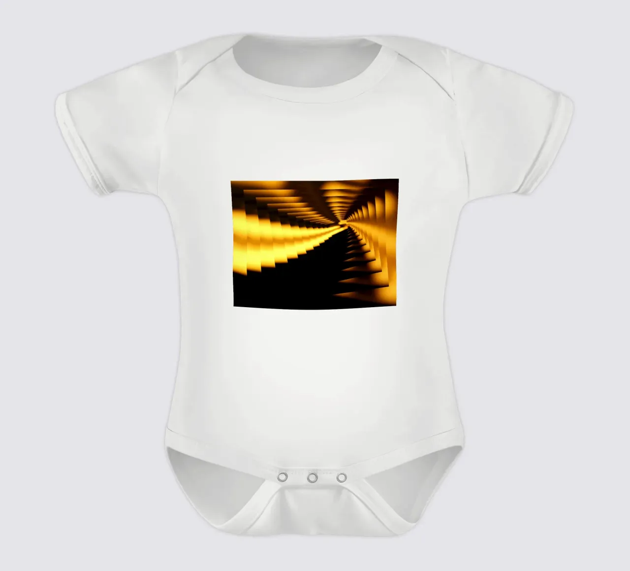 Motivo dinamico astratto in giallo e nero body neonato maniche corte da Something for you