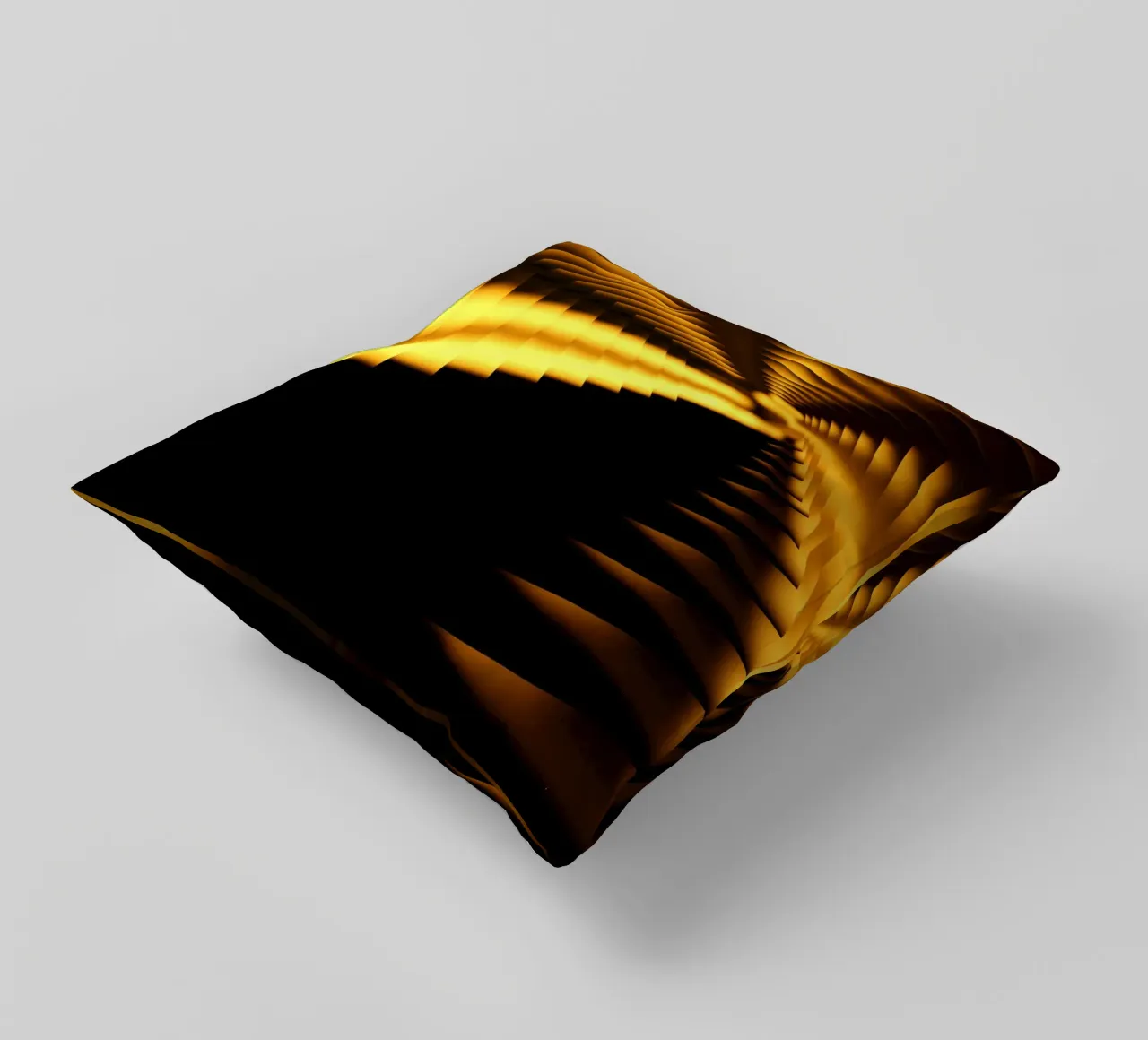 Abstract dynamic pattern in yellow and black decorative cushion by Something for you