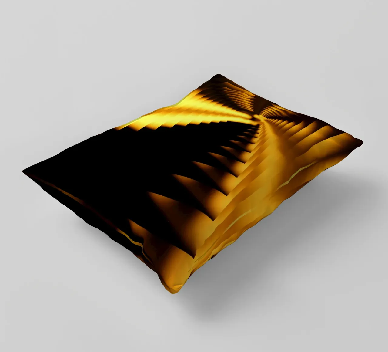 Abstract dynamic pattern in yellow and black decorative cushion by Something for you