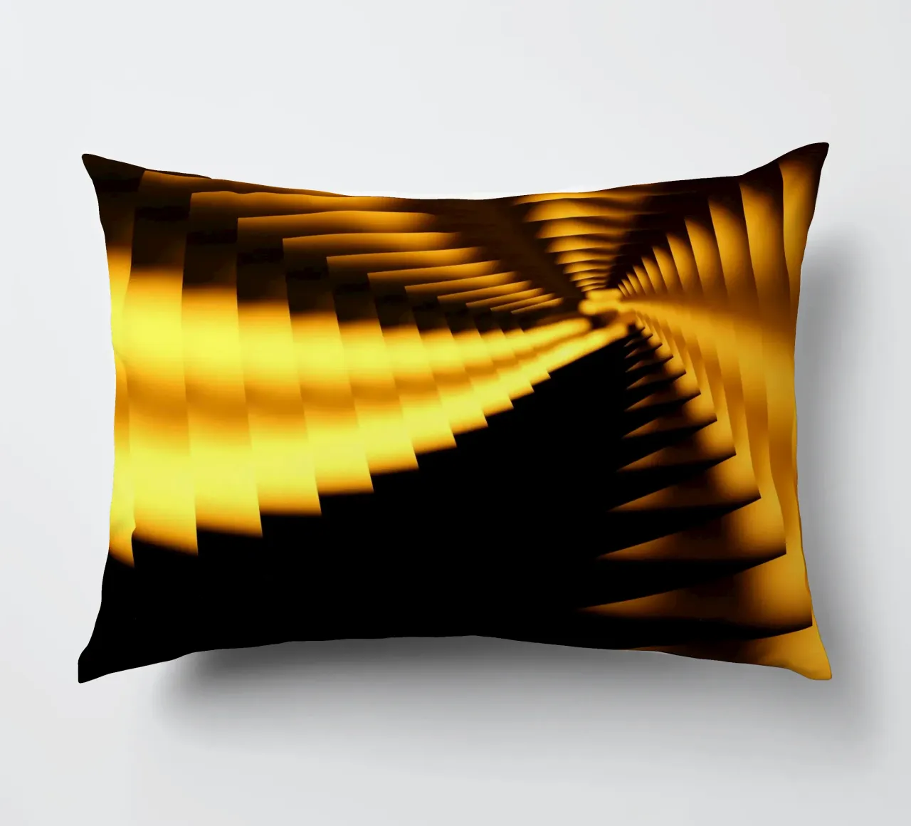 Abstract dynamic pattern in yellow and black decorative cushion by Something for you