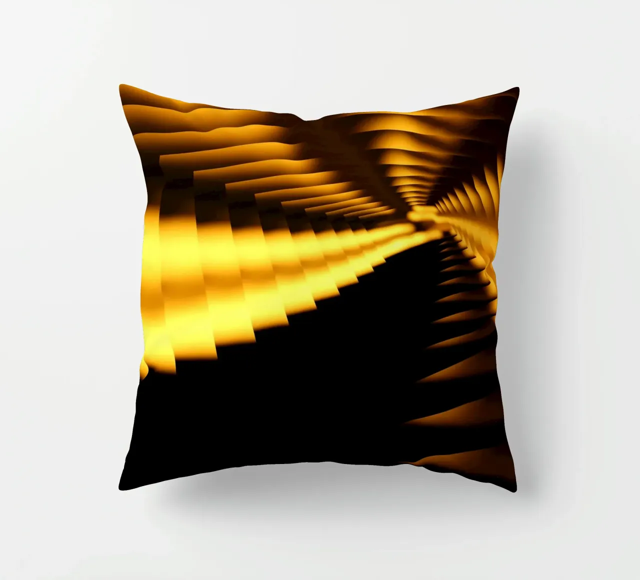 Abstract dynamic pattern in yellow and black decorative cushion by Something for you