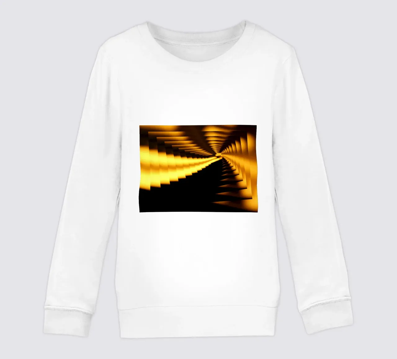 Abstract dynamic pattern in yellow and black kids sweatshirt by Something for you