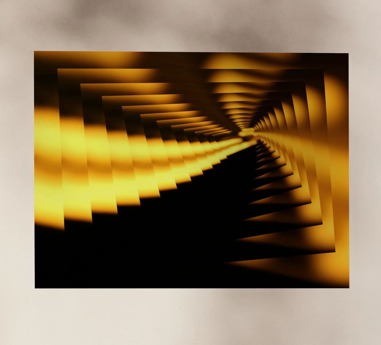 Abstraktes dynamisches Muster in gelb und schwarz Backlit Folie von Something for you