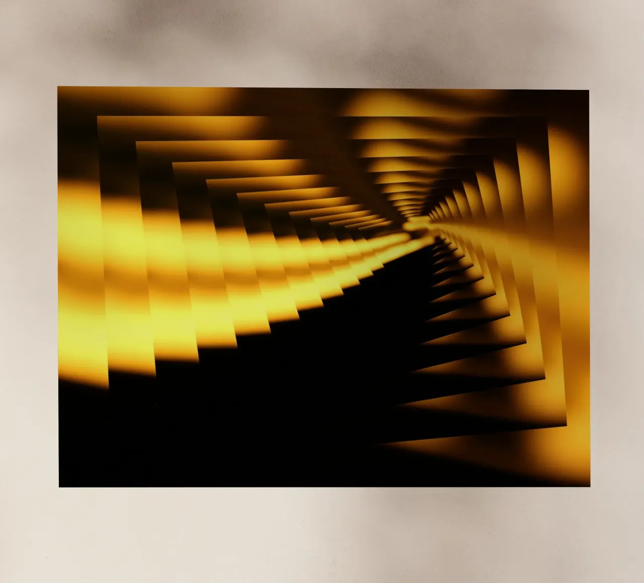 Motif dynamique abstrait en jaune et noir film rétro-éclairé de Something for you