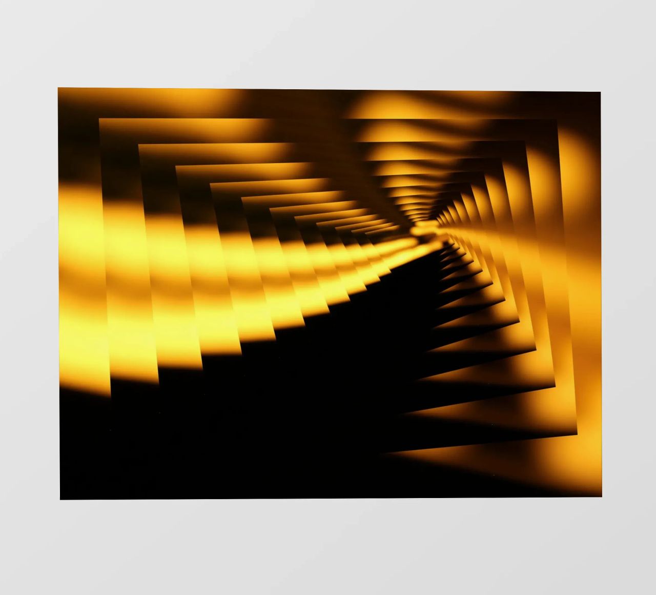 Abstraktes dynamisches Muster in gelb und schwarz Backlit Folie von Something for you