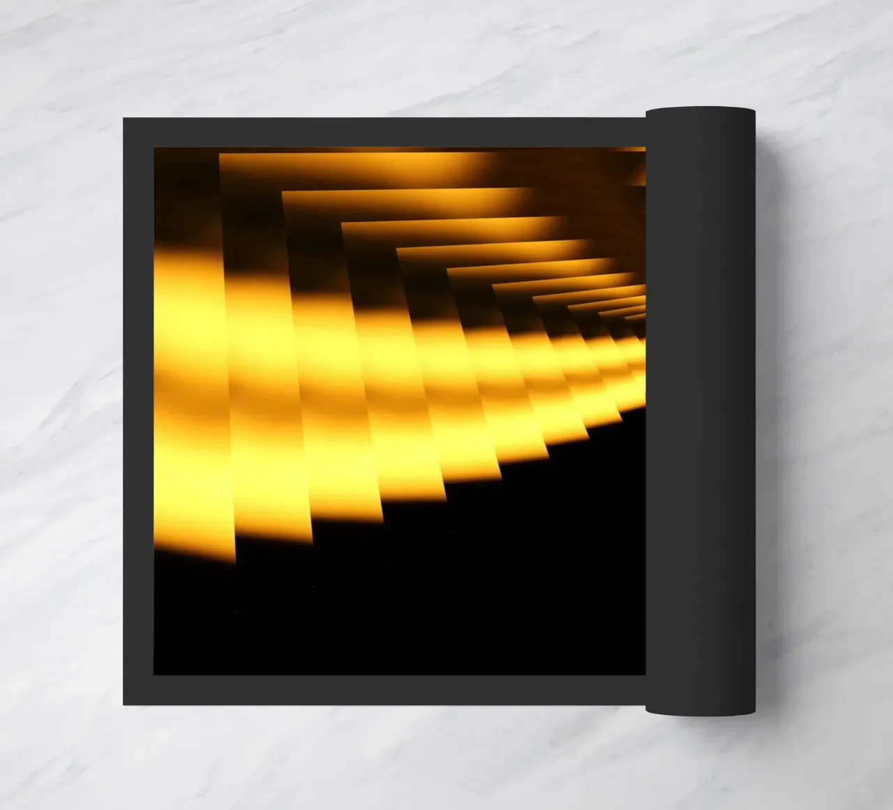 Motif dynamique abstrait en jaune et noir paillasson de Something for you