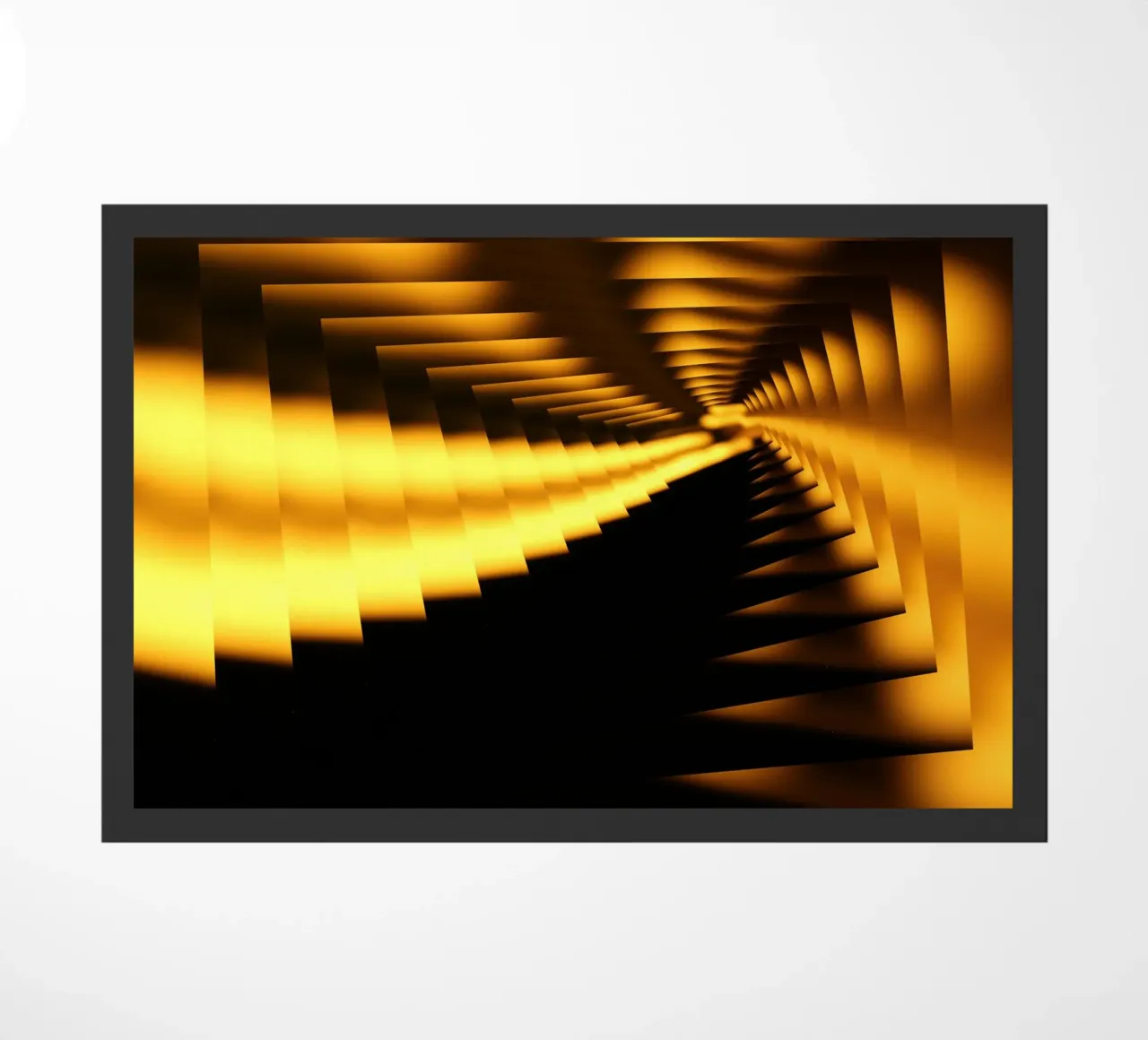 Motif dynamique abstrait en jaune et noir paillasson de Something for you