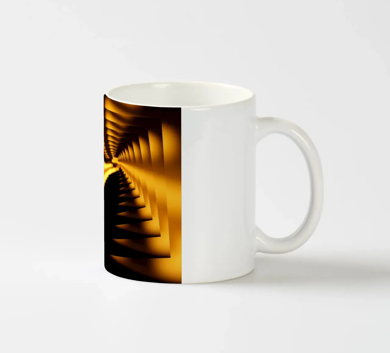 Abstract dynamisch patroon in geel en zwart keramische mok van Something for you
