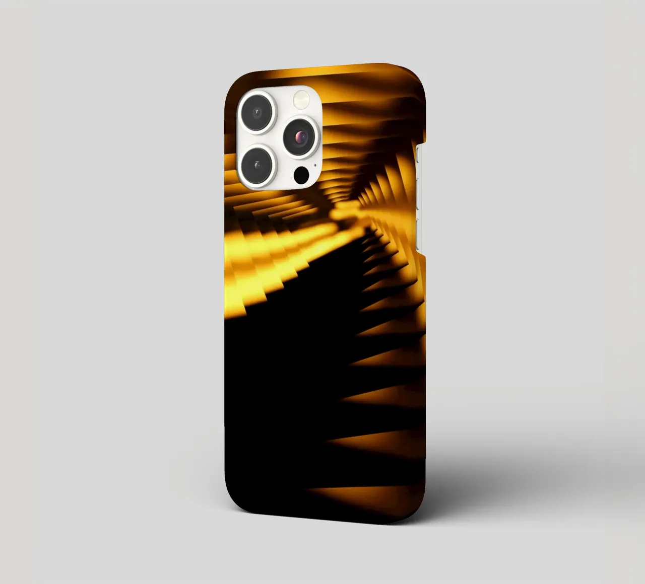 Abstract dynamisch patroon in geel en zwart iphone hoesje van Something for you