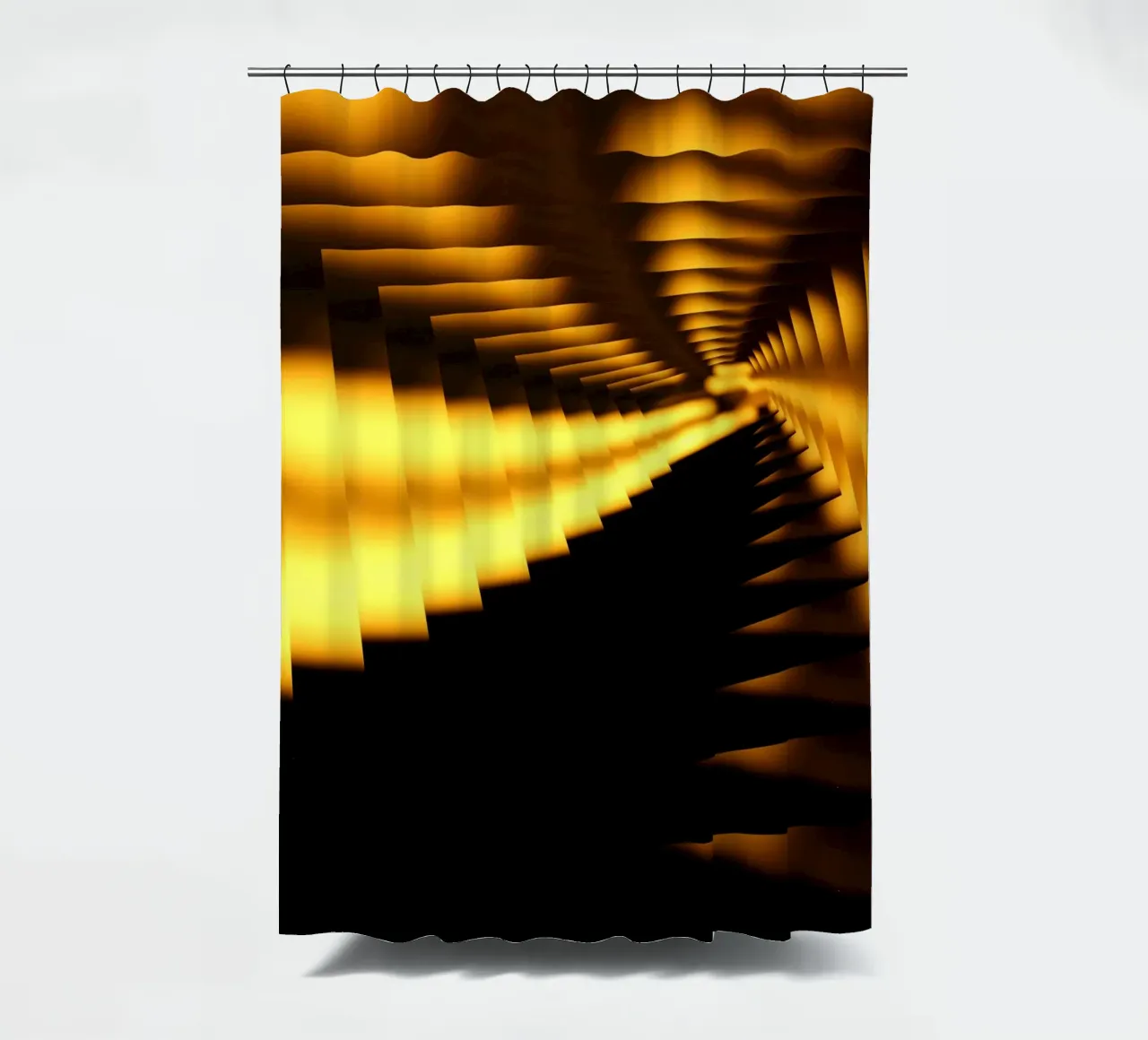 Abstraktes dynamisches Muster in gelb und schwarz Duschvorhang von Something for you