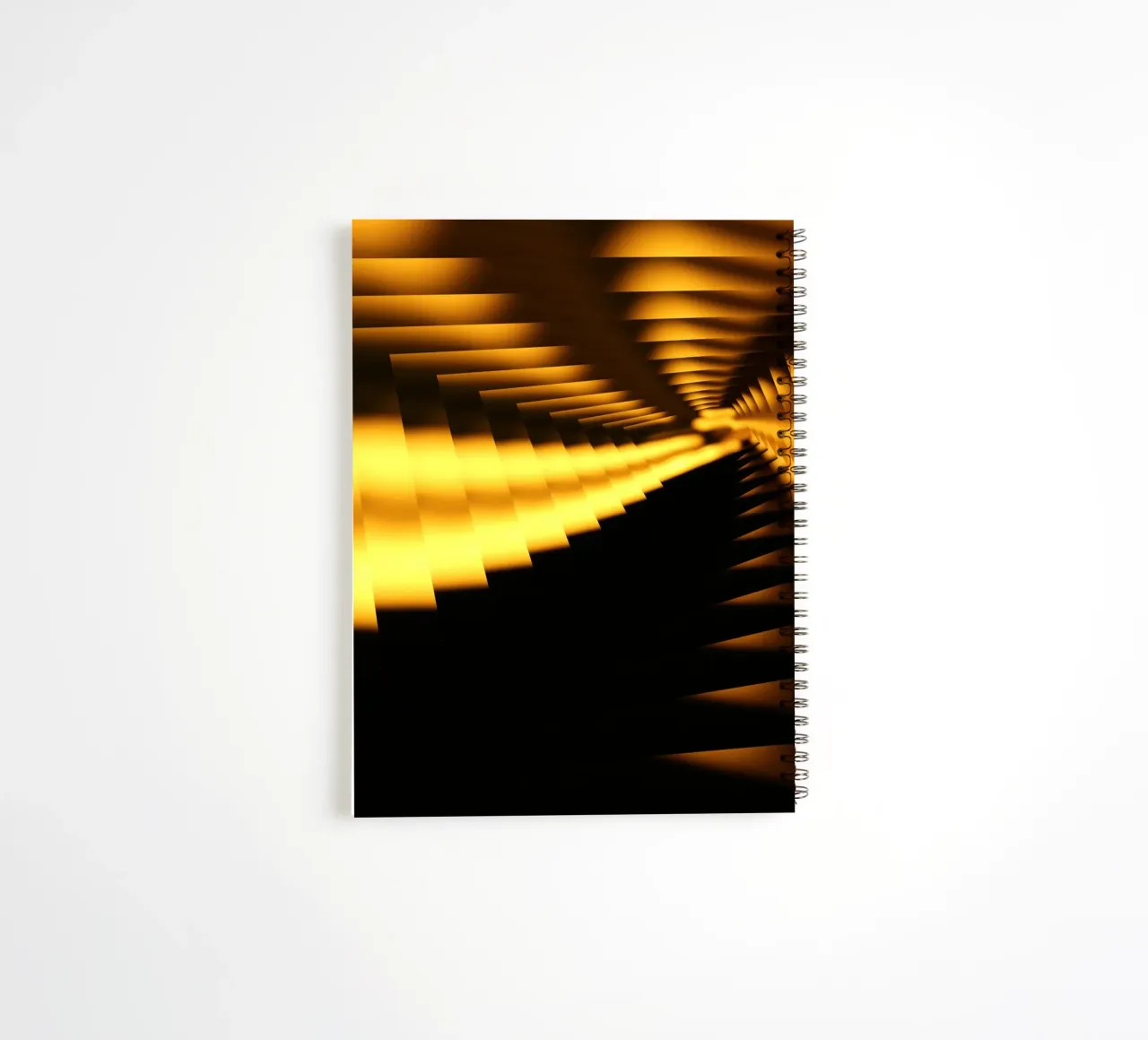 Abstract dynamic pattern in yellow and black spiral notebook by Something for you