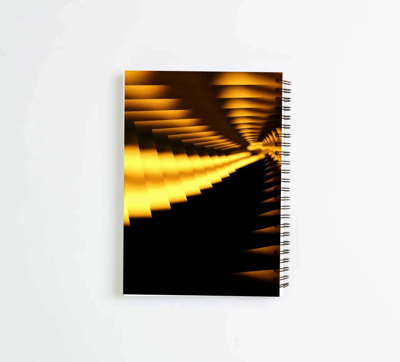 Abstract dynamic pattern in yellow and black spiral notebook by Something for you