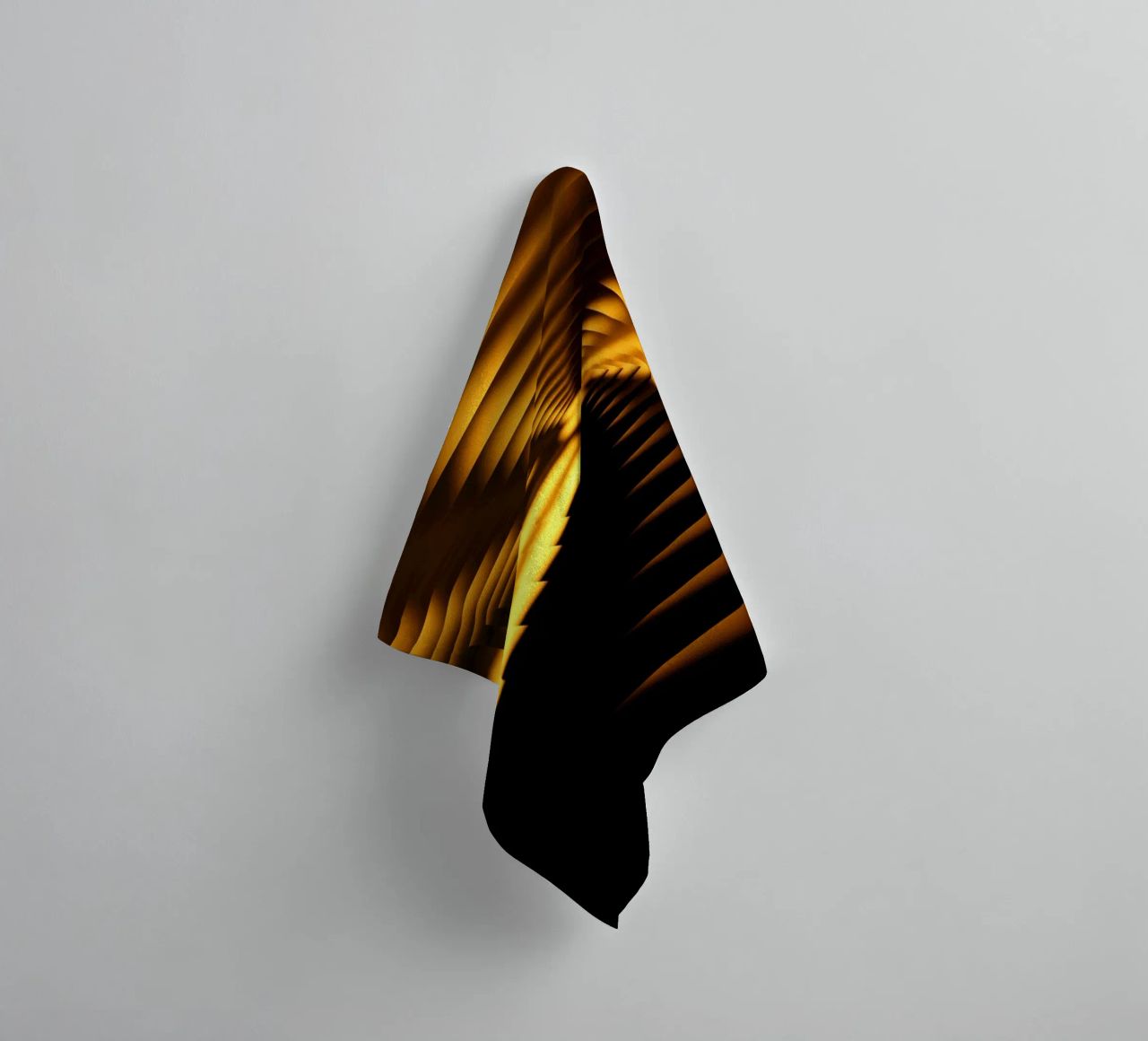 Abstract dynamic pattern in yellow and black towel by Something for you