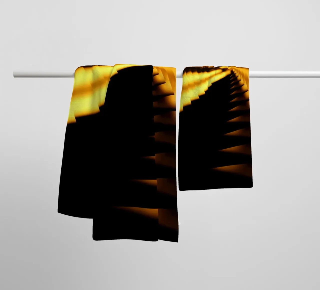 Abstraktes dynamisches Muster in gelb und schwarz Handtuch von Something for you