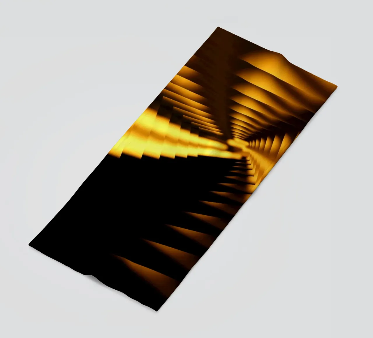 Abstract dynamic pattern in yellow and black beach towel by Something for you