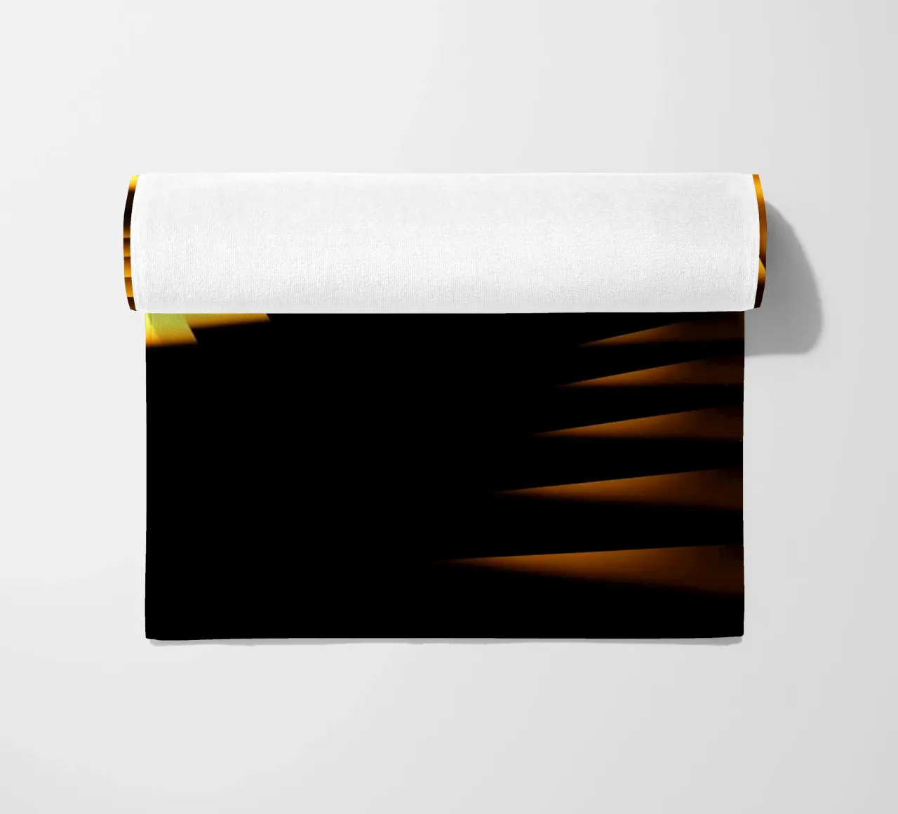Abstract dynamic pattern in yellow and black beach towel by Something for you