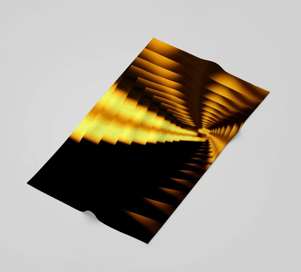 Abstract dynamic pattern in yellow and black beach towel by Something for you