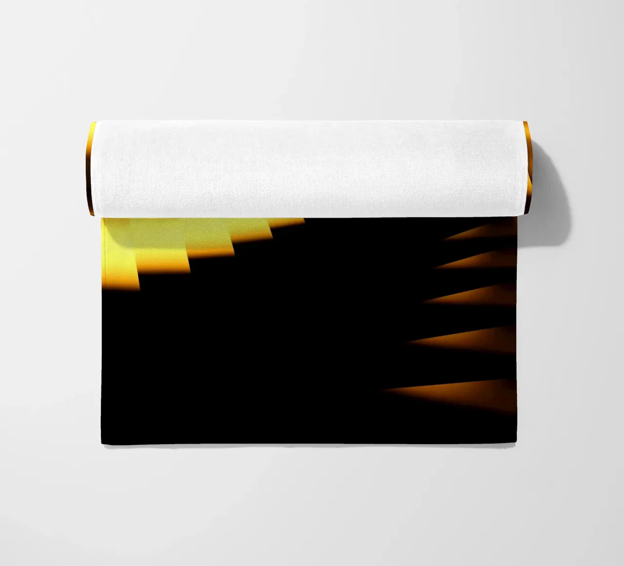 Abstract dynamic pattern in yellow and black beach towel by Something for you