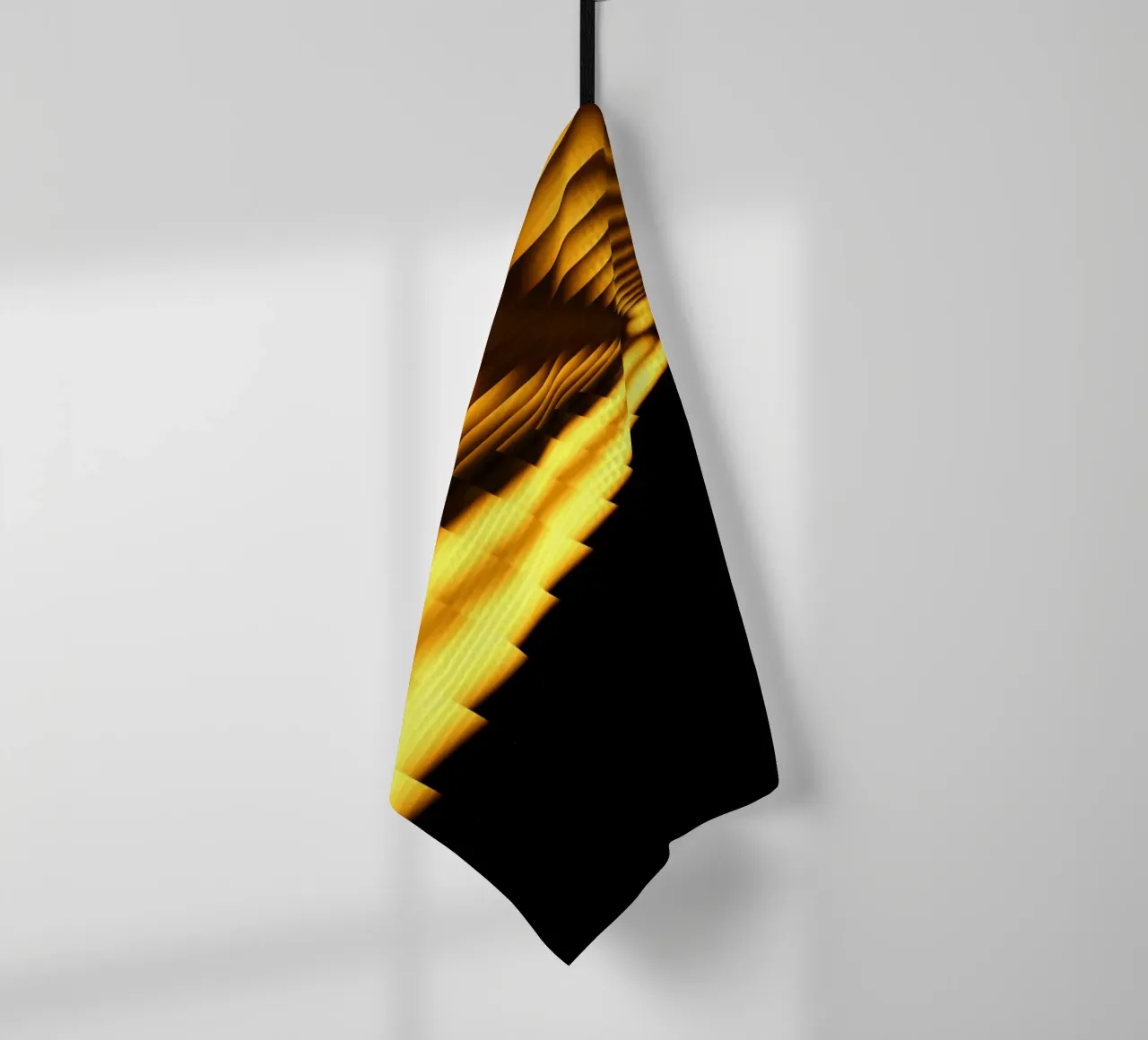Motif dynamique abstrait en jaune et noir torchon de Something for you