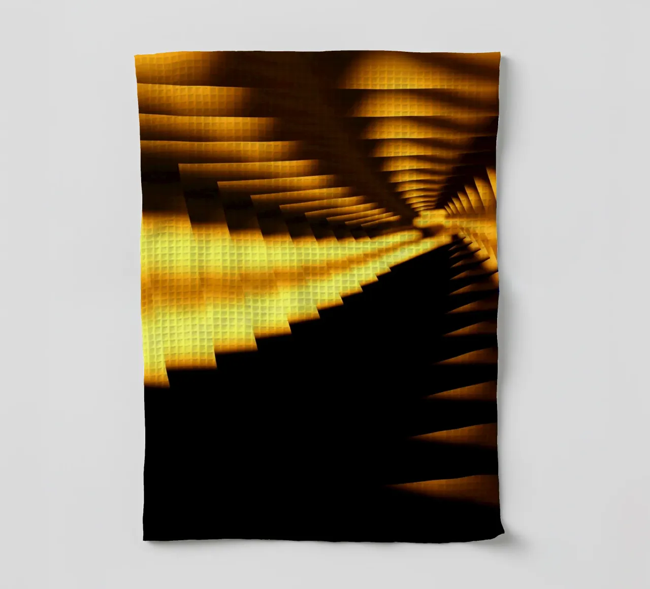 Motif dynamique abstrait en jaune et noir torchon de Something for you