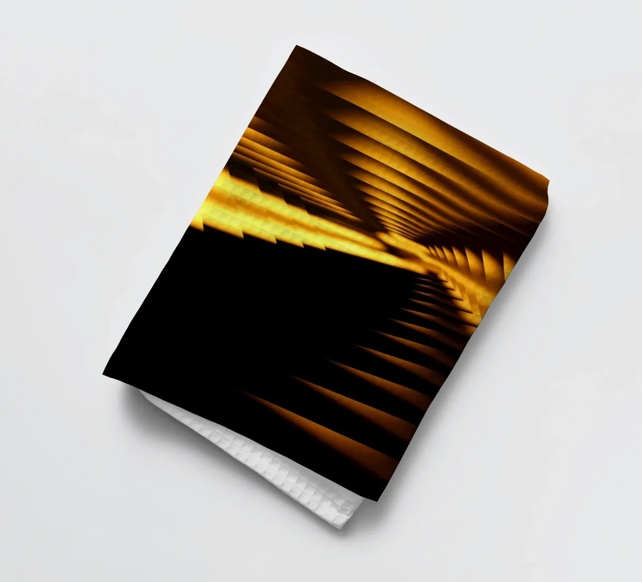 Motif dynamique abstrait en jaune et noir torchon de Something for you