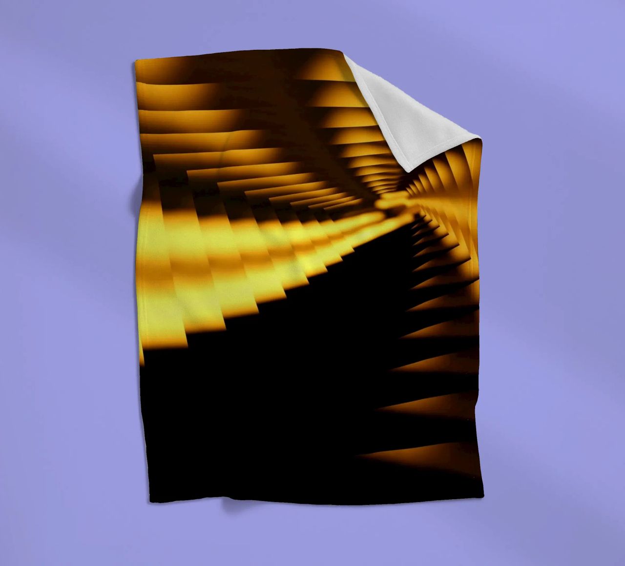 Abstract dynamic pattern in yellow and black fleece blanket by Something for you