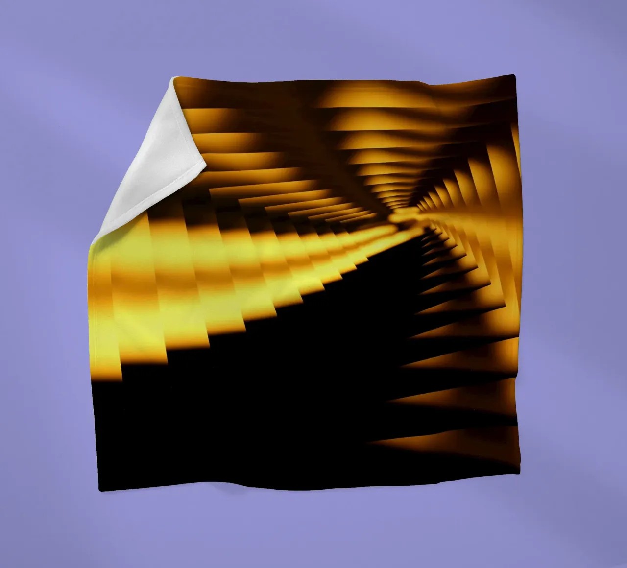 Motivo dinamico astratto in giallo e nero coperta in pile da Something for you