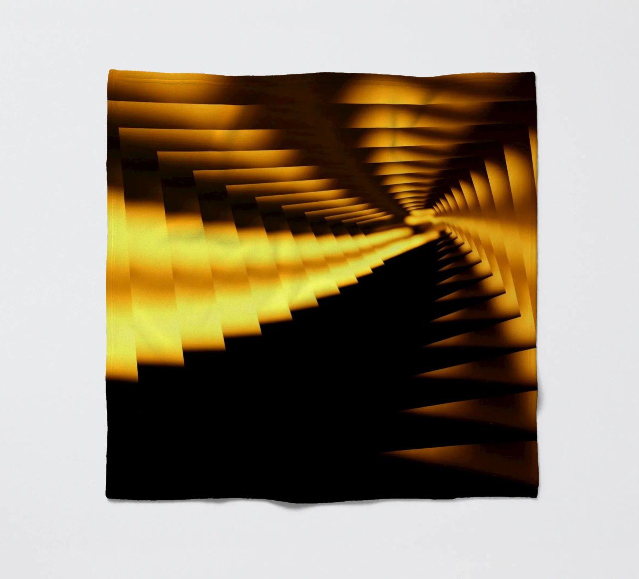 Abstract dynamic pattern in yellow and black fleece blanket by Something for you