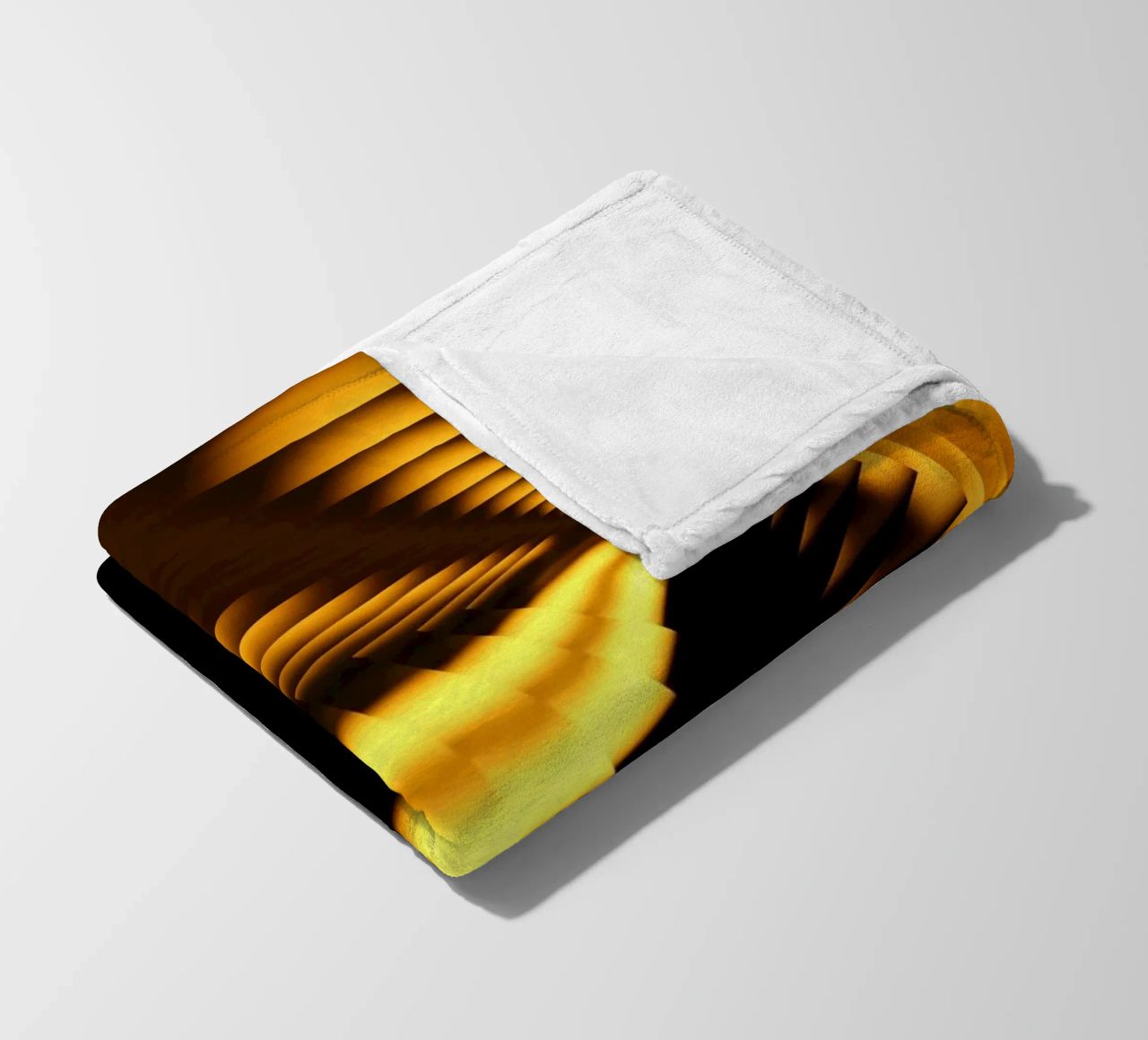 Abstract dynamic pattern in yellow and black fleece blanket by Something for you
