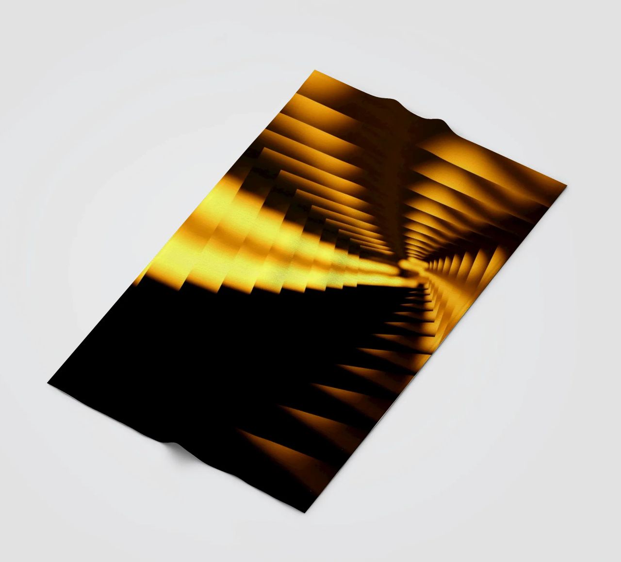 Abstract dynamic pattern in yellow and black fleece blanket by Something for you