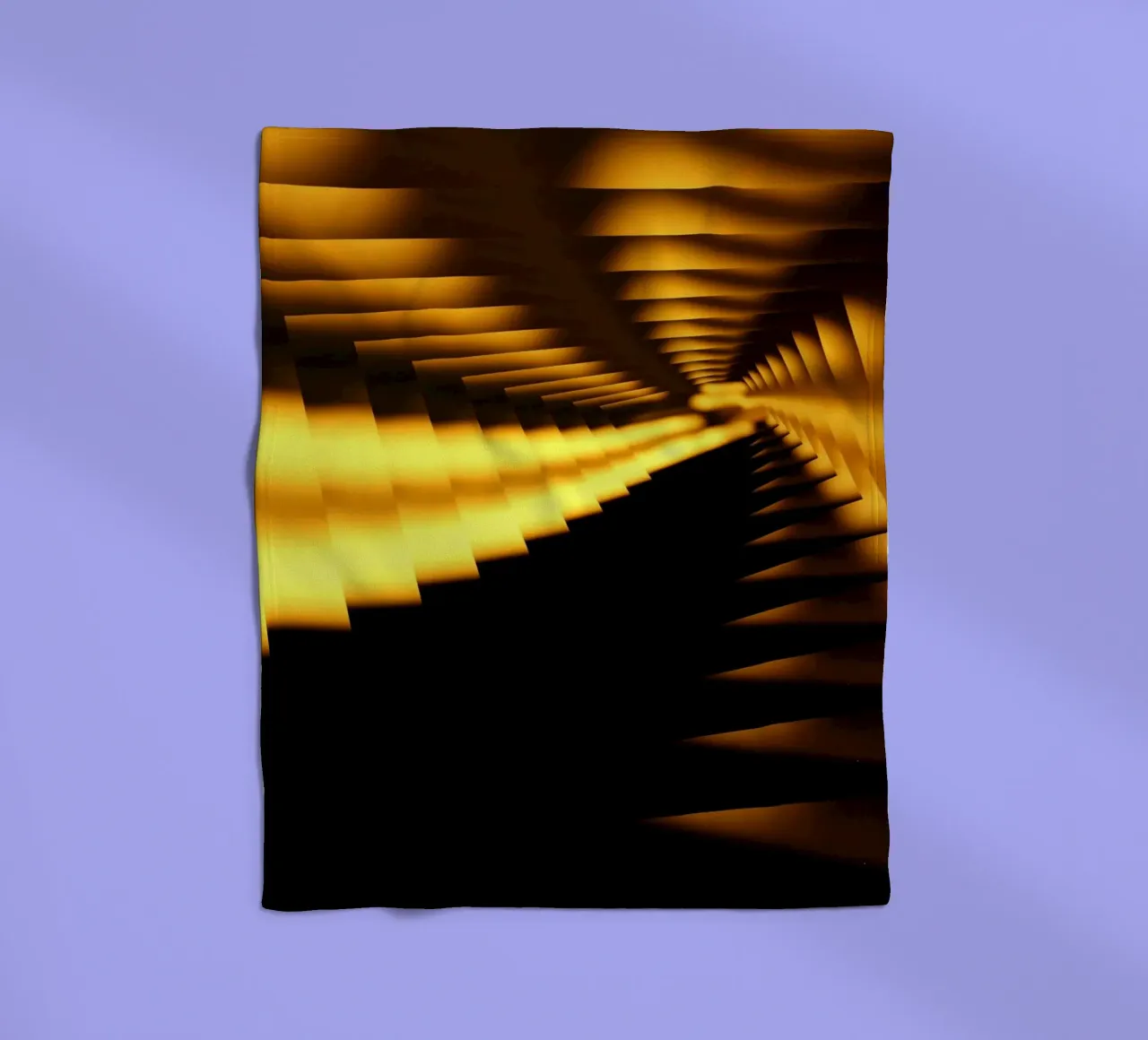 Motivo dinamico astratto in giallo e nero coperta in pile da Something for you